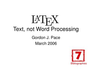 Text, not Word Processing