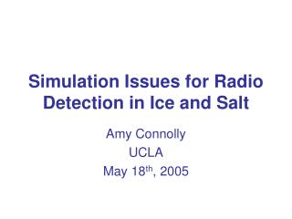 Simulation Issues for Radio Detection in Ice and Salt