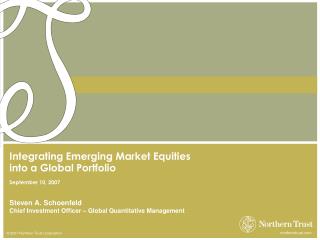 Integrating Emerging Market Equities into a Global Portfolio