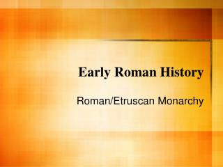 Early Roman History