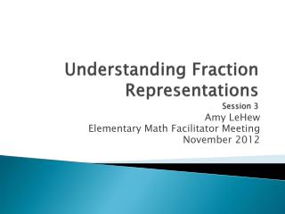 Understanding Fraction Representations Session 3