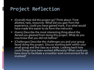 Project Reflection