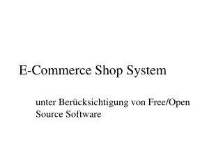 E-Commerce Shop System