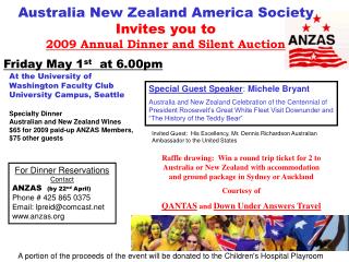 Australia New Zealand America Society Invites you to 2009 Annual Dinner and Silent Auction