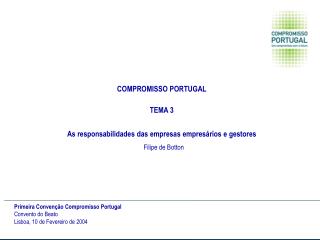 COMPROMISSO PORTUGAL TEMA 3 As responsabilidades das empresas empresários e gestores