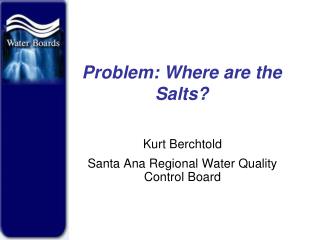 Problem: Where are the Salts?