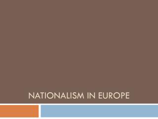 Nationalism in Europe