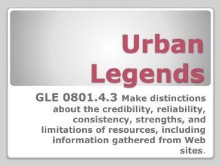 Urban Legends