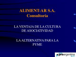 ALIMENT-AR S.A. Consultoría