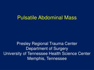 Pulsatile Abdominal Mass