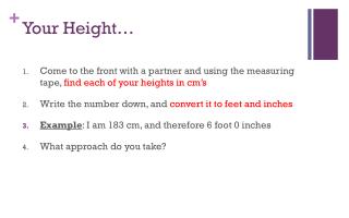 Your Height…
