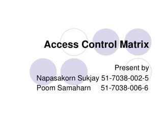 Access Control Matrix