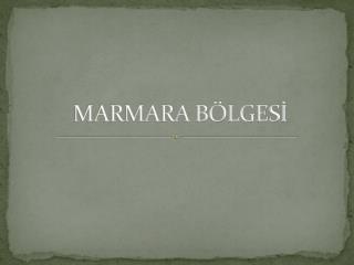 MARMARA BÖLGESİ