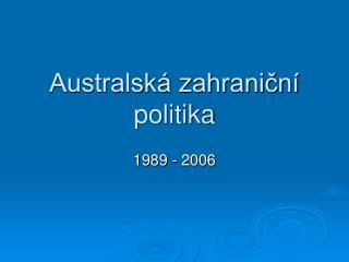 Australská zahraniční politika