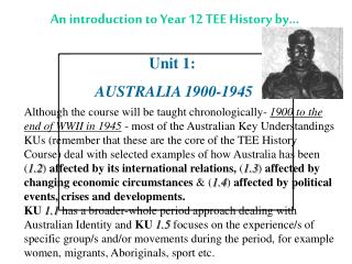 An introduction to Year 12 TEE Histor y by…