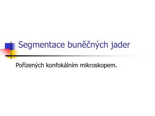 Segmentace buněčných jader