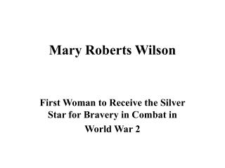 Mary Roberts Wilson