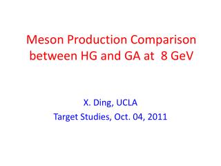 Meson Production Comparison between HG and GA at 8 GeV