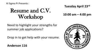 Resume and C.V. Workshop