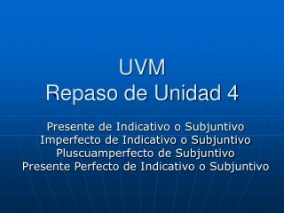 UVM Repaso de Unidad 4