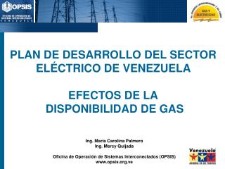 PLAN DE DESARROLLO DEL SECTOR ELÉCTRICO DE VENEZUELA EFECTOS DE LA DISPONIBILIDAD DE GAS