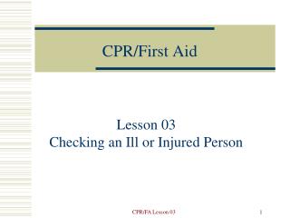 CPR/First Aid
