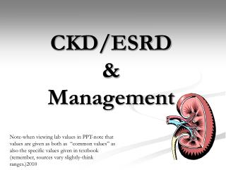 CKD/ESRD & Management