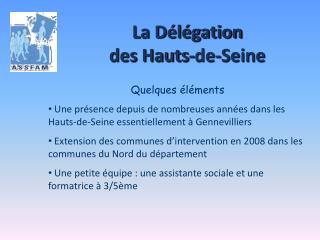 La Délégation des Hauts-de-Seine