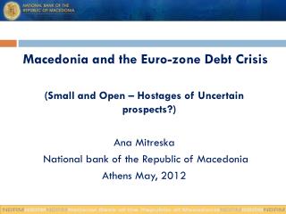 Macedonia and the Euro-zone Debt Crisis