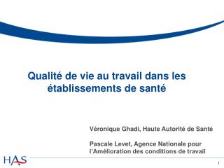 Qualité de vie au travail dans les établissements de santé