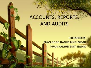 ACCOUNTS, REPORTS AND AUDITS