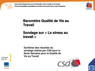 Sondage sur « Le stress au travail »