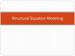 Structural Equation Modeling