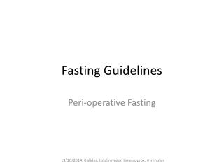 Fasting Guidelines