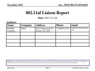 802.11af Liaison Report