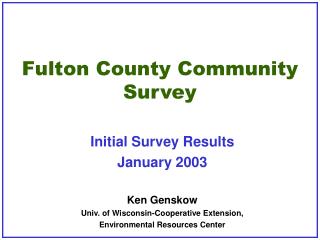 Fulton County Community Survey