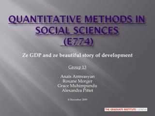 Quantitative Methods in Social Sciences (E774)
