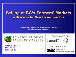 Selling at BC’s Farmers' Markets A Resource for New Farmer Vendors