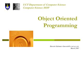 Object Oriented Programming