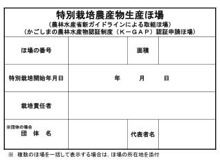 ※ 　複数のほ場を一括して表示する場合は，ほ場の所在地を添付