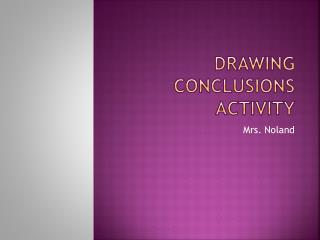 Drawing Conclusions Activity