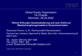 Global Equity Organisation 1st Chapter München, 26.03.2002