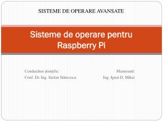 Sisteme de operare pentru Raspberry Pi