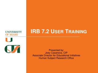 IRB 7.2 User Training