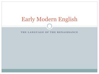 Early Modern English