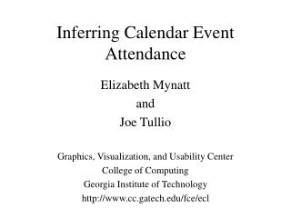 Inferring Calendar Event Attendance