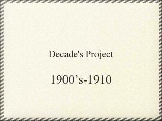 Decade's Project