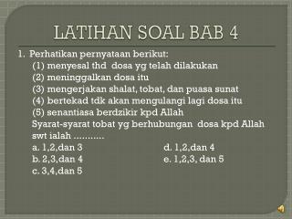 LATIHAN SOAL BAB 4