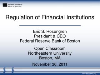 Regulation of Financial Institutions