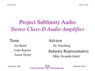 Project Sublimity Audio Stereo Class-D Audio Amplifier